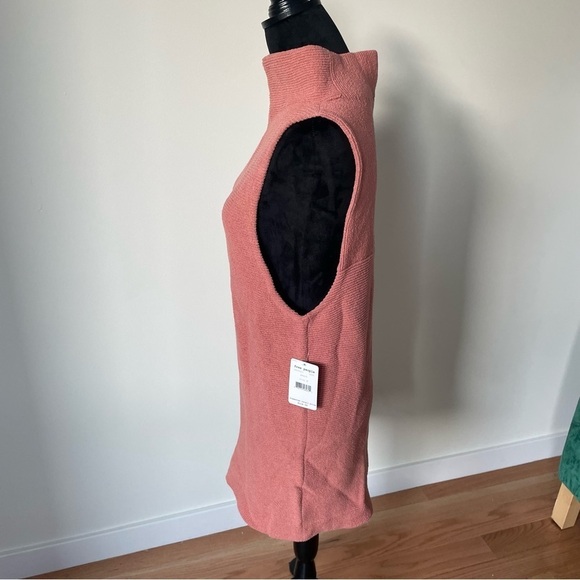 Free People Peach Pink Textured Ribbed Knit Cotton Blend Isla Ottoman Tunic NWT - Picture 6 of 12